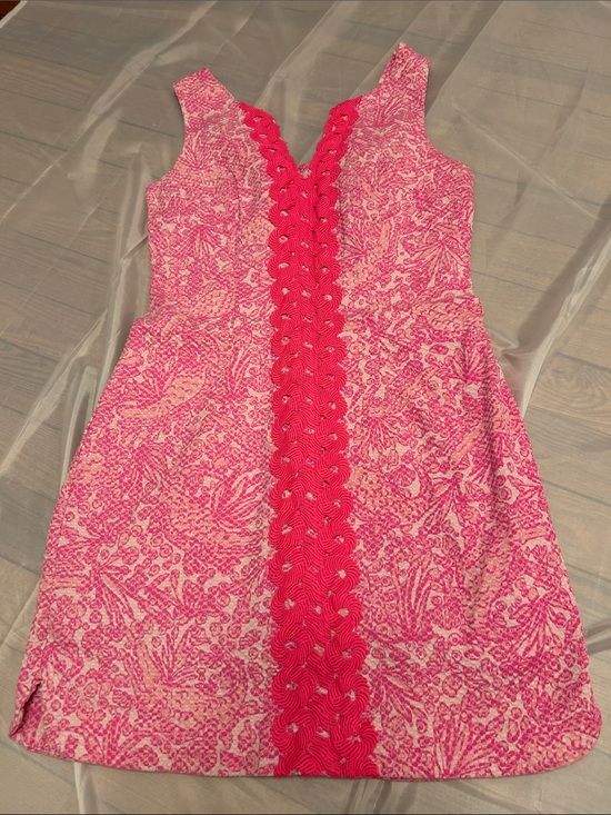 Lilly Pulitzer Dresses & Skirts - Pink Sleeveless Shift Dress with Red Braided Trim